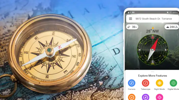 디지털 나침반 - 똑똑한 나침반, GPS 나침반 feature graphic