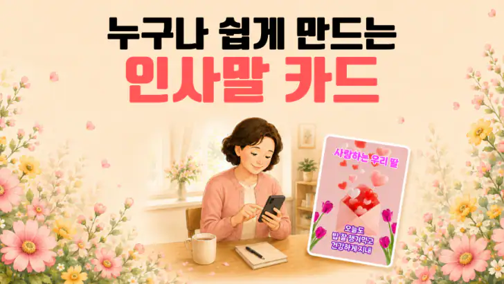 마음을 담아: 인사말카드 만들기 (아침인사/안부인사) feature graphic