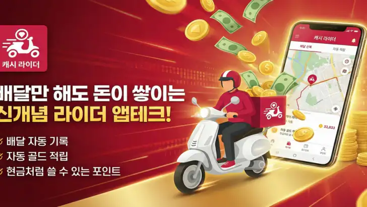 캐시라이더 - 돈버는 배달 수익 자동 기입 앱 feature graphic