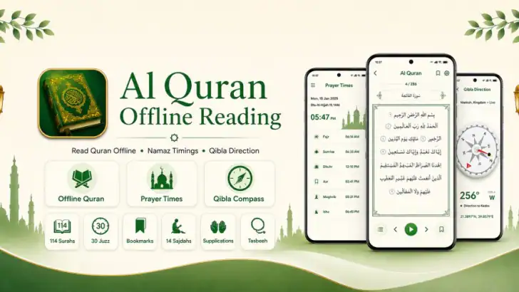 Ai Offline Quran Reading App feature graphic