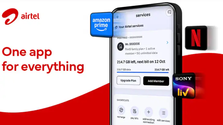 Airtel: Recharge, Bank & Loans feature graphic