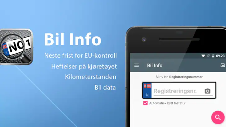 Bil Info Registreringsnummer feature graphic
