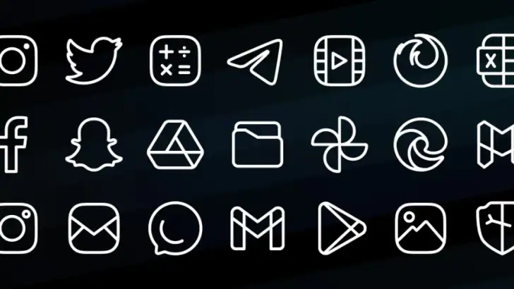 Caelus White: linear icon pack feature graphic