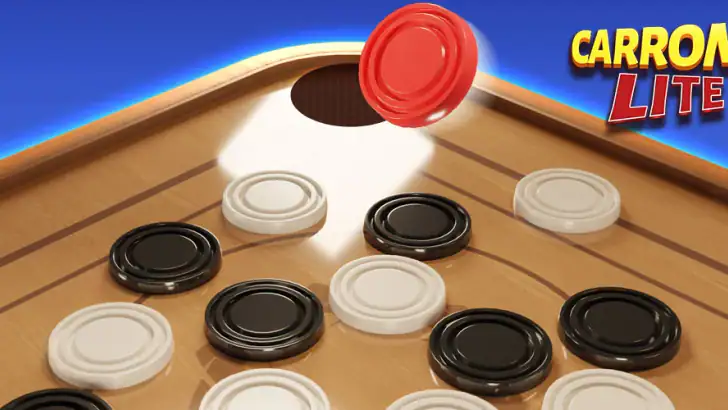 Carrom Lite-Board Offline Game feature graphic