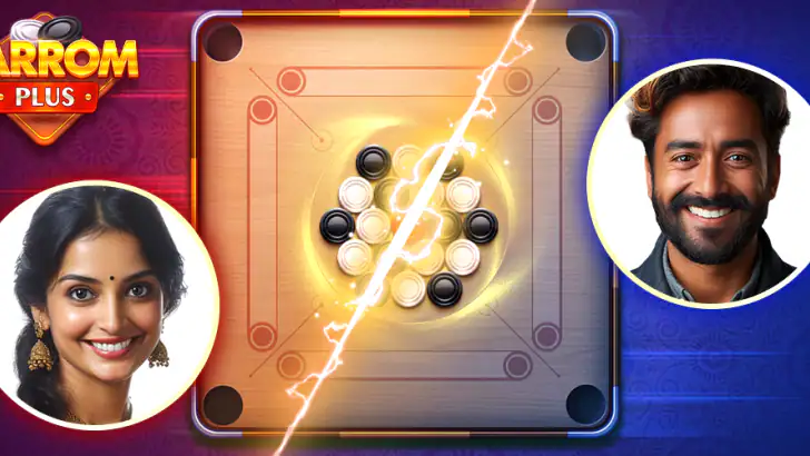 Carrom Plus-Disc Board Game feature graphic