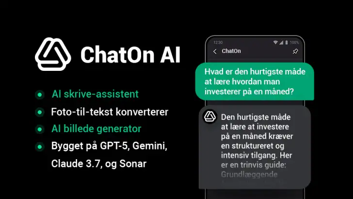 ChatOn - Dansk AI-chatbot feature graphic