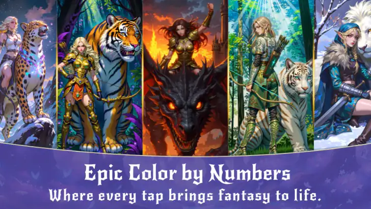 Epic Fantasy Color by Numbers feature graphic