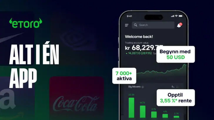 eToro: Trade og investere feature graphic