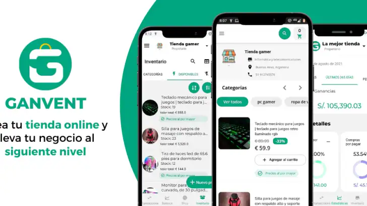 Ganvent Crea tu tienda online feature graphic