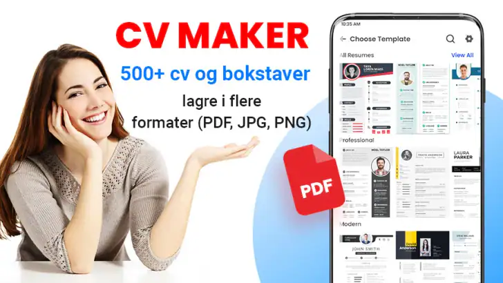 gjenoppta bygger Pdf CV maker feature graphic