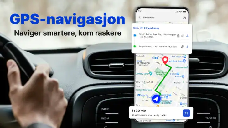 GPS-navigasjon og rutekart feature graphic
