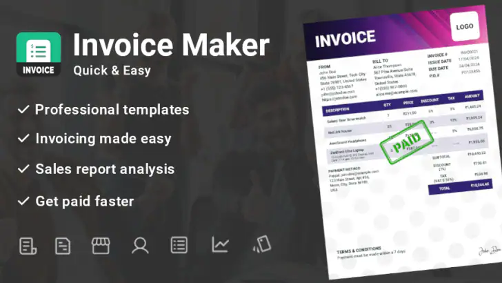 Invoice Maker: Quick & Easy feature graphic