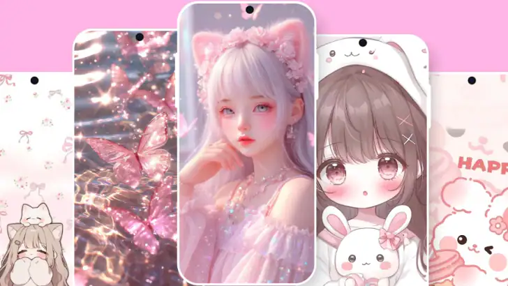 Kawaii AI Wallpapers HD and 4K feature graphic