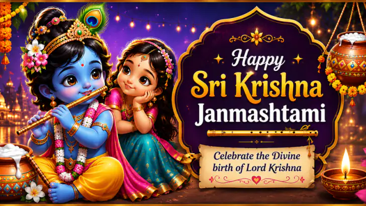 Krishna Ashtami Photo Frame feature graphic