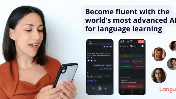 Langua: AI language learning feature graphic