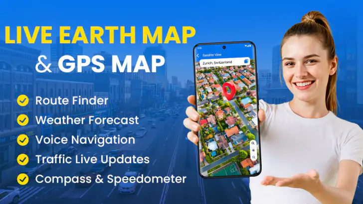 Live Earth Map & GPS Map feature graphic