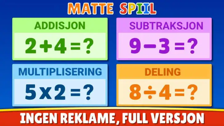 Matematikk på norsk: Math Game feature graphic