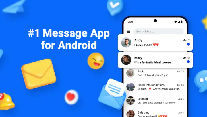 Messages - SMS Texting App feature graphic