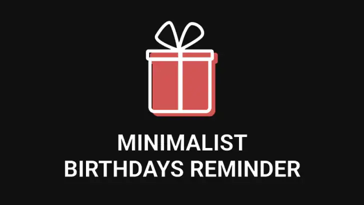 Minimalist Birthday Reminder feature graphic