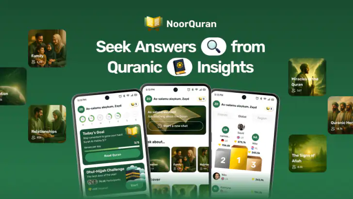 Noor Quran: Prayer Times feature graphic