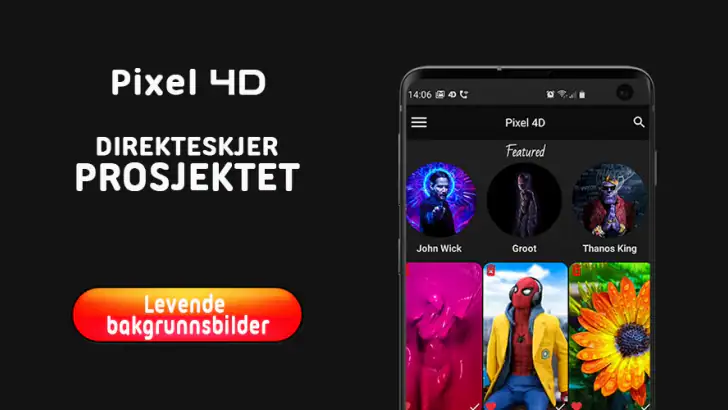 Pixel 4D™ Live Wallpapers feature graphic
