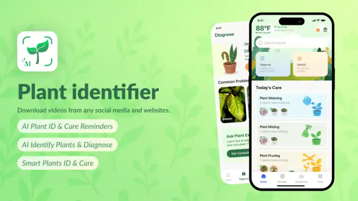Plant Identifier - Scan & Care feature graphic