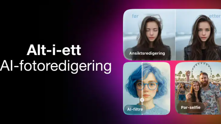 ReShoot: AI-foto og redigering feature graphic