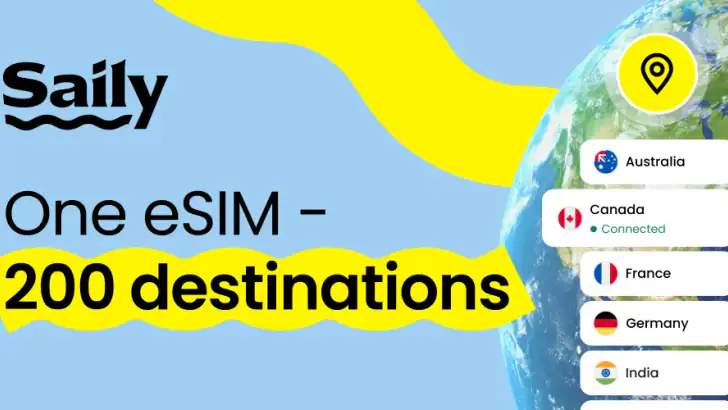 Saily: eSIM for reise feature graphic