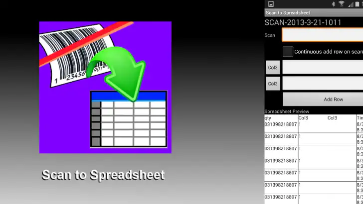 Scan to Spreadsheet feature graphic