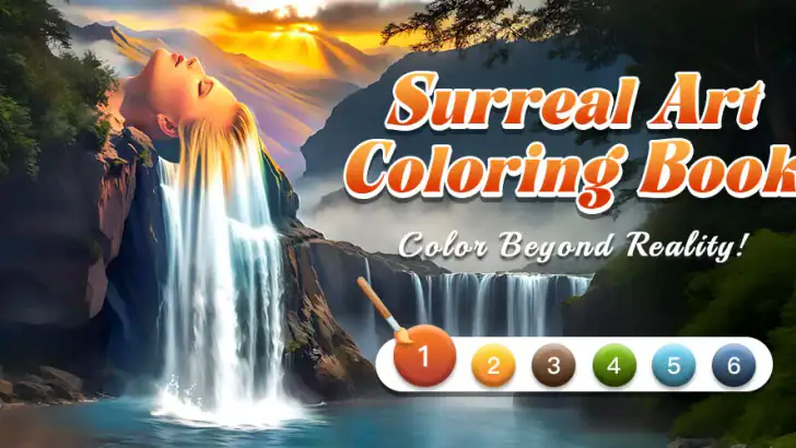Surreal Art Coloring Pages feature graphic