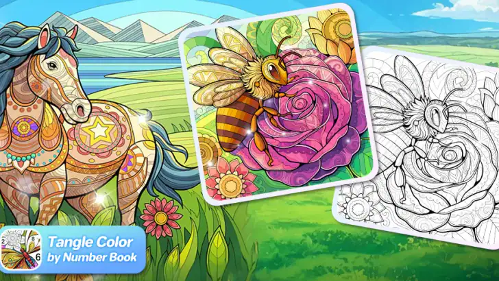 Tangle Color by Number Book feature graphic
