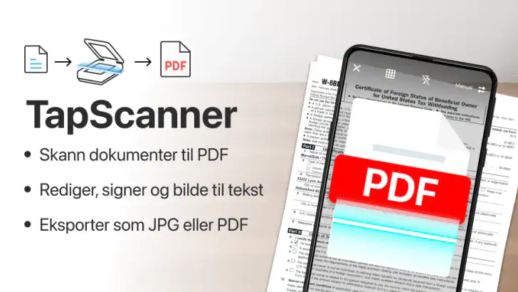 TapScanner - Skann til PDF feature graphic