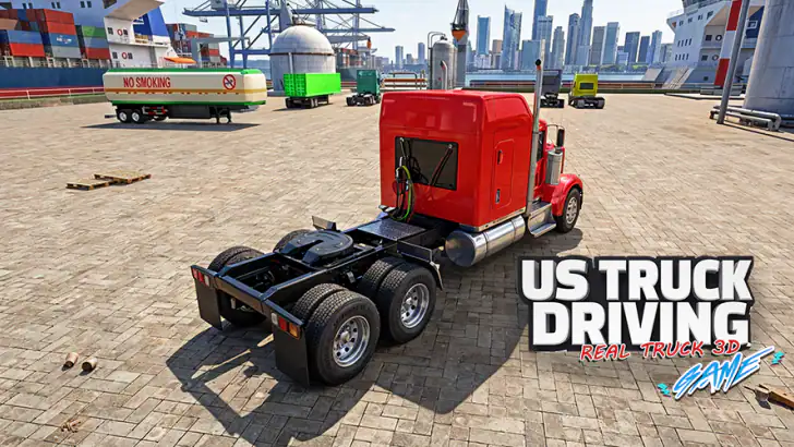 US Real Truck Driving Sim 3D feature graphic