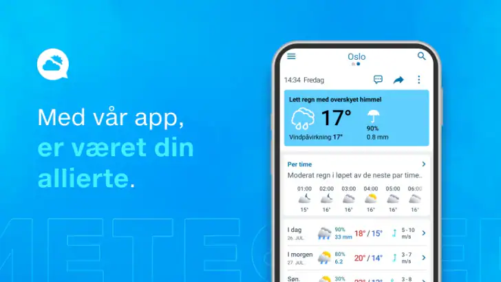 Værvarsel 14 dager - Meteored feature graphic