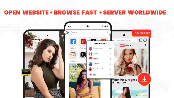 Video Downloader Proxy Browser feature graphic