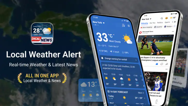 Weather & News : Radar, Alerts feature graphic