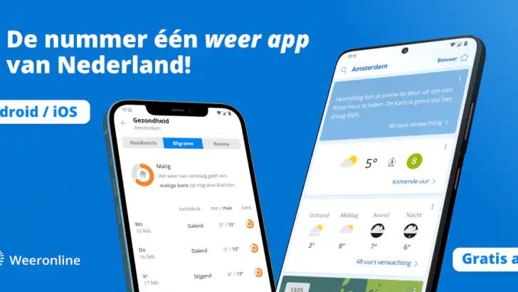 Weeronline: weer & buien radar feature graphic