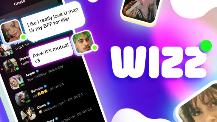 Wizz App - chat now feature graphic