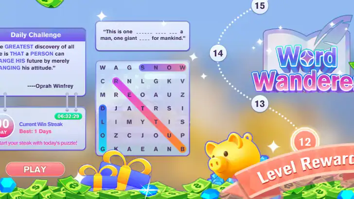 Word Wanderer - win real cash feature graphic