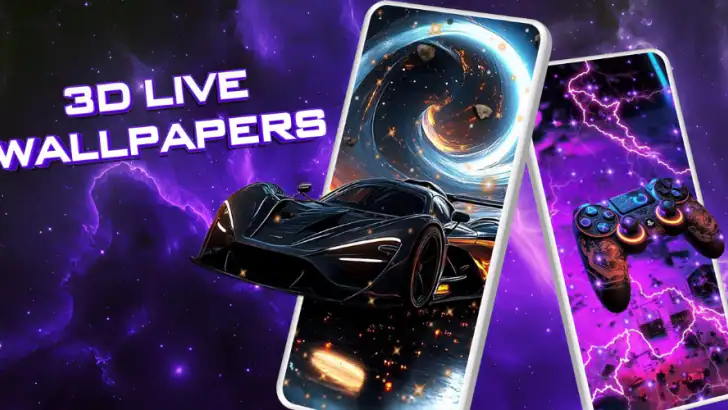 3D Live Wallpapers - 4K & 4D feature graphic
