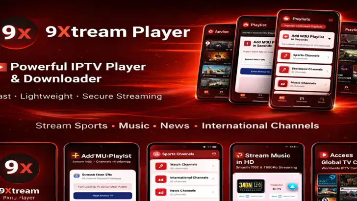 9Xtream Player feature graphic