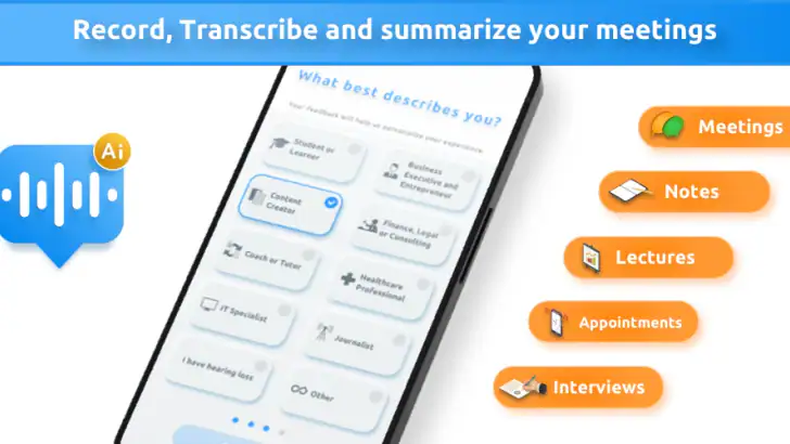 AI Transkribera Röst Till Text feature graphic
