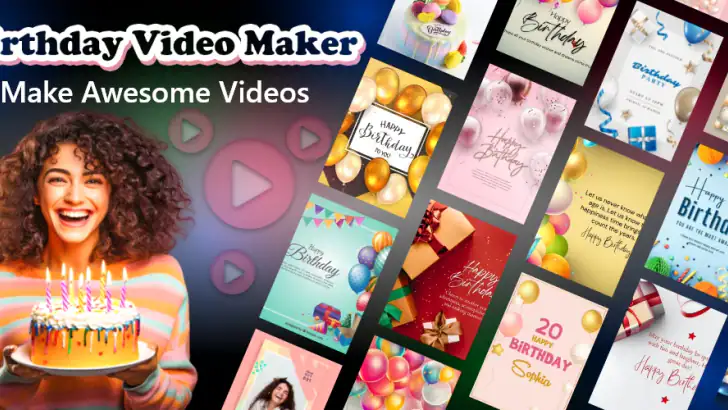 Birthday Video Maker feature graphic