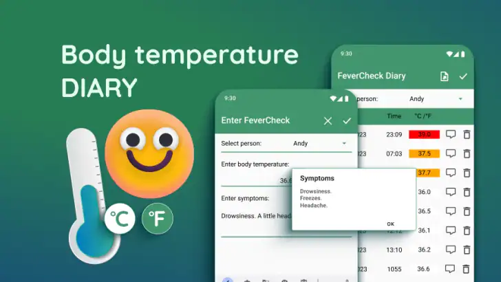 Body Temperature・Fever Tracker feature graphic