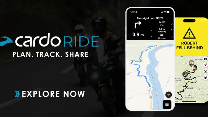Cardo Ride – MC-app feature graphic
