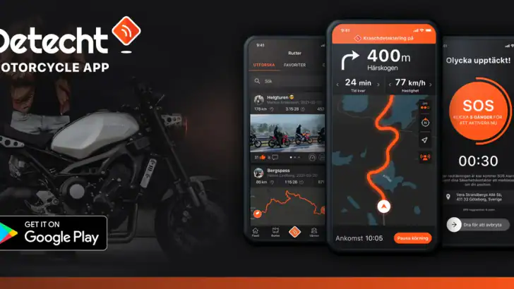 Detecht - Motorcykelapp & GPS feature graphic