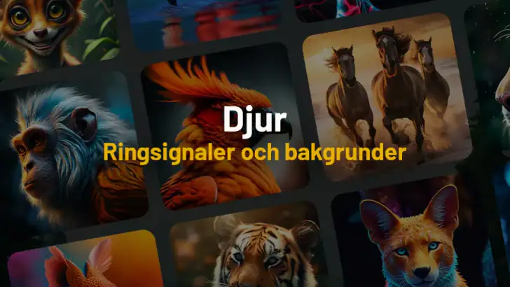 Djur och fåglar ringsignaler feature graphic