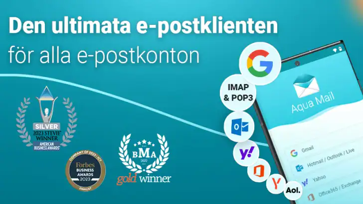 E-post Aqua Mail: Snabb, Säker feature graphic