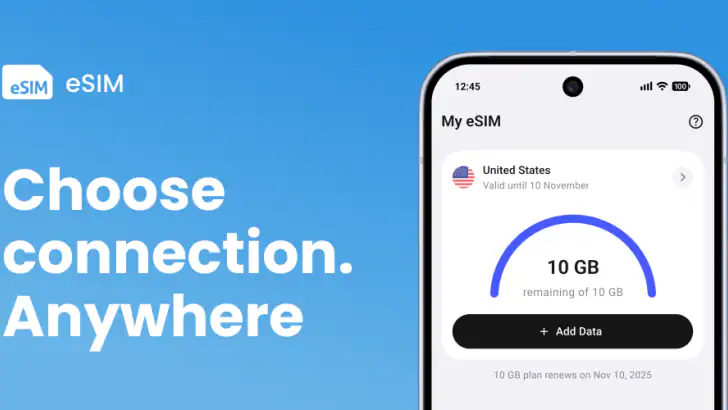 eSim Prepaid Mobile Travel App feature graphic