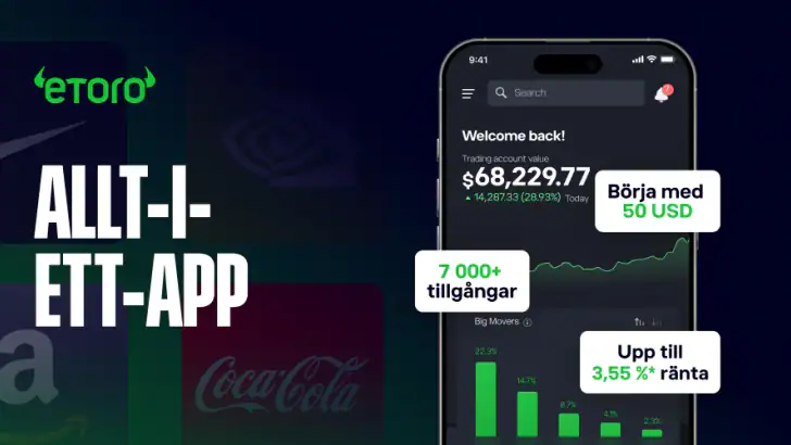 eToro: Trading & investering feature graphic